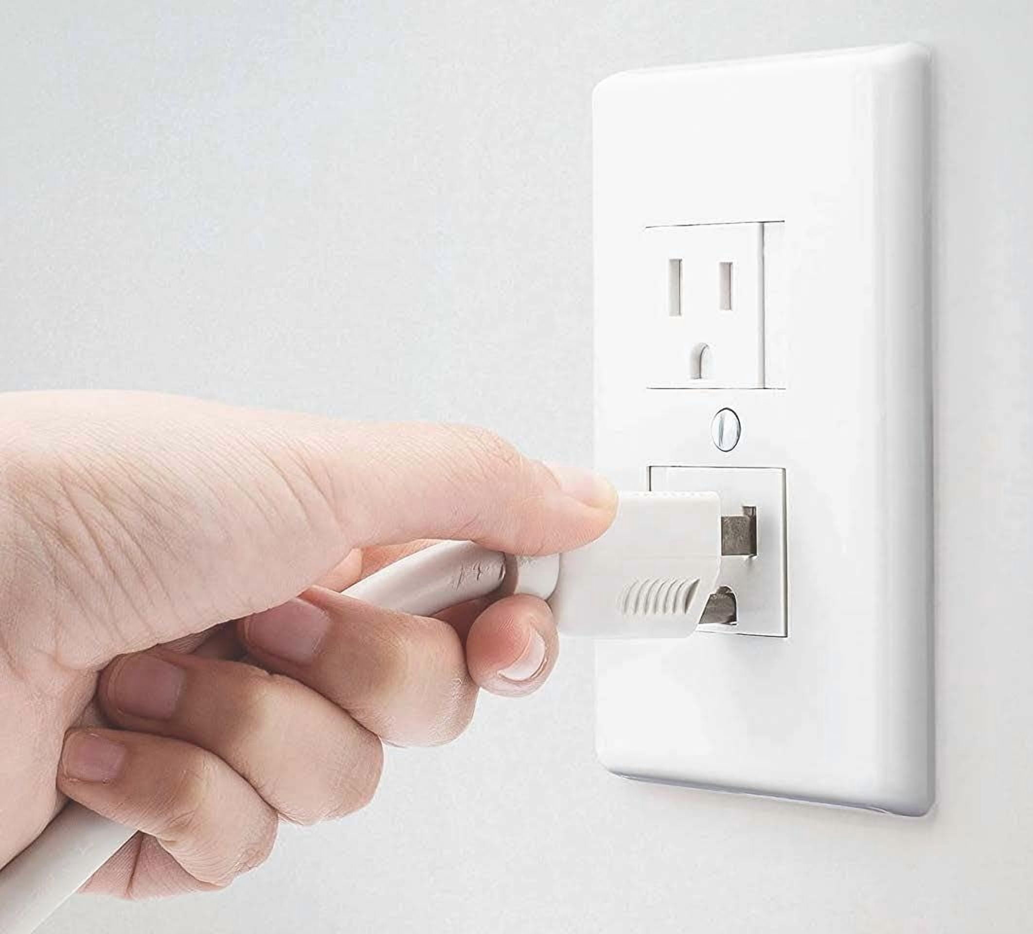 6-Pack Self-Closing Outlet Covers (For Center Screw Outlets Only) - Measures 3"Wide x 4.75"High-An Alternative To Wall Socket Plugs for Child Proofing Outlets, (1-Screw), (White)
