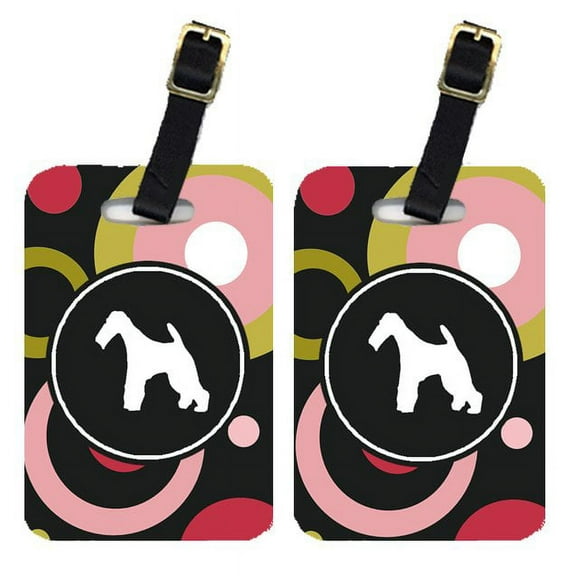 Pair of 2 Fox Terrier Luggage Tags