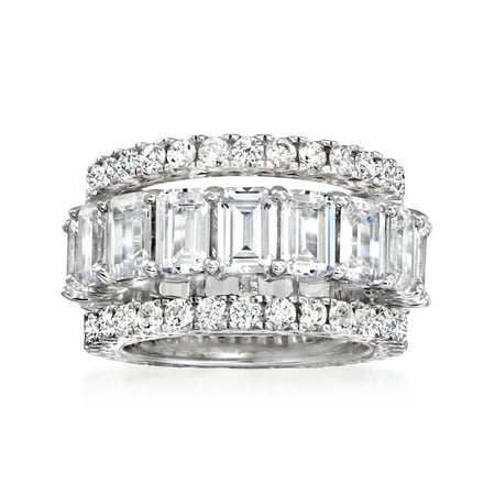 Ross-Simons 11.65 ct. t.w. CZ Jewelry Set: 3 Eternity Bands in Sterling Silver, Women's, Adult