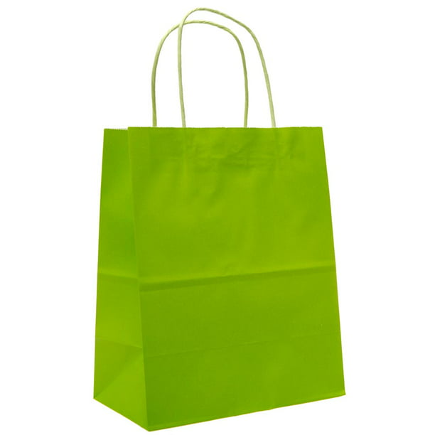 Medium Lime Green Kraft Gift Bags - Walmart.com - Walmart.com