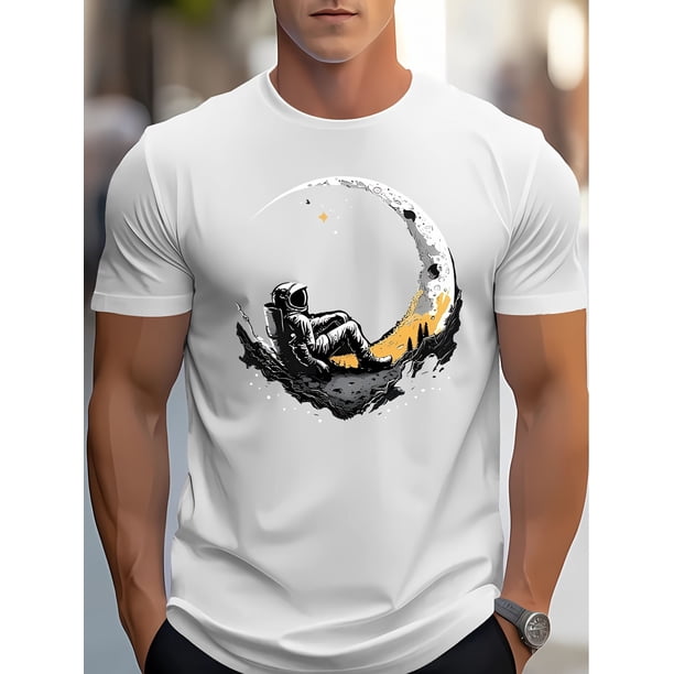 Camiseta de verano de manga corta estampada para hombre, camiseta deportiva informal