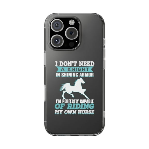 Clear Hybrid Shockproof Case for Apple iPhone 16 PRO - I Don't Need a Knight I'm Capable