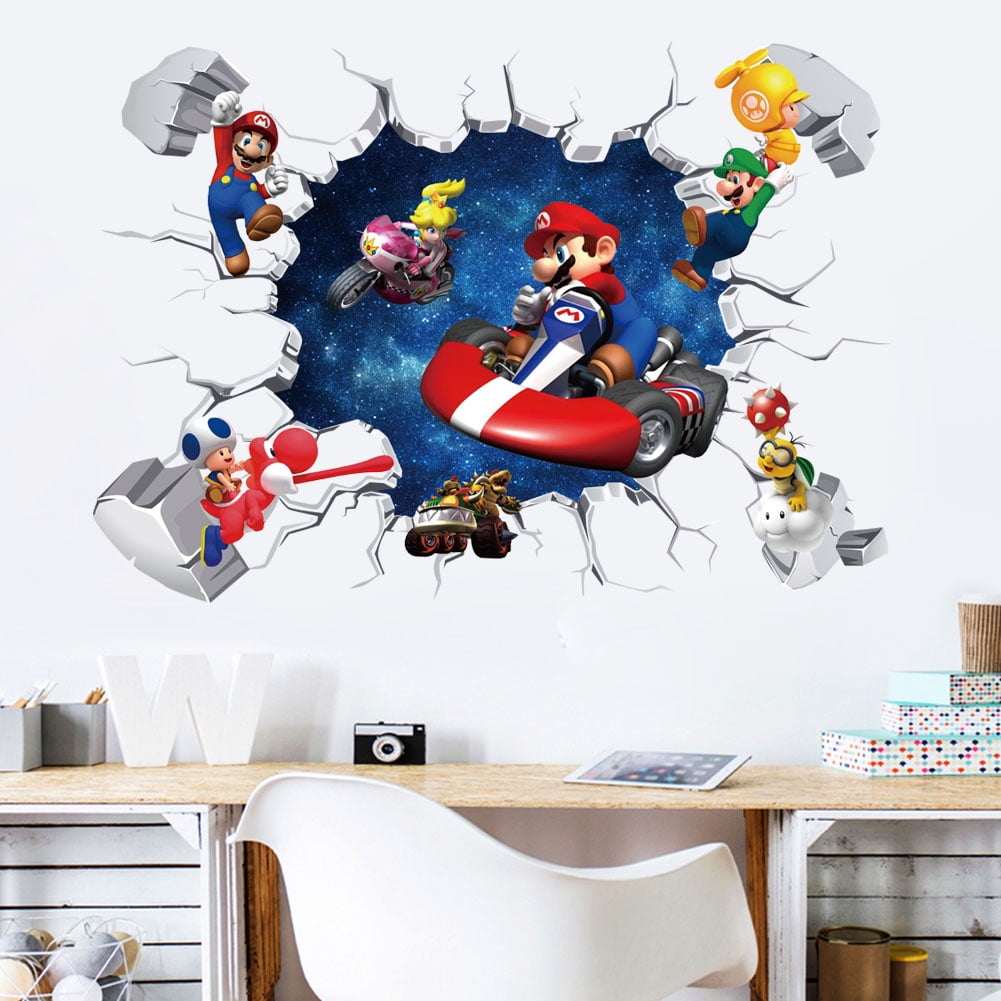 Wall Stickers Boys Girl Wall Decal for Bedroom Living Room Hotel Decor Mario Wall Decals Bedroom Decor Nursery Decorative 2PC 12X23.7inch