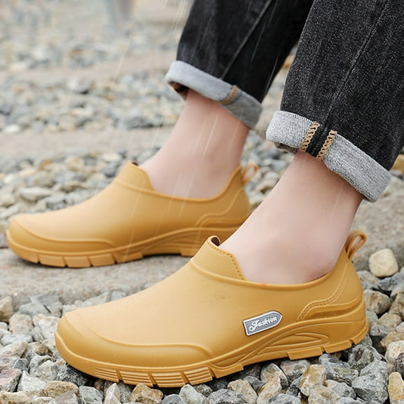 TIREOW Mens Gardening Boots Clogs Mud Rubber Work Shoes Chef Special Waterproof Oil-Proof Anti-Skid Shoes Kitchen Care Medical Shoes for Medical Farming Camping