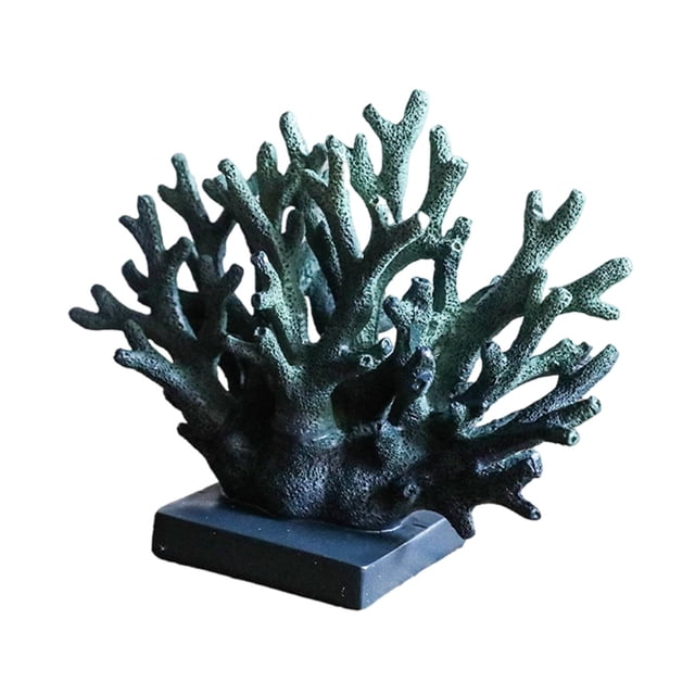 Centro de mesa con decoración de coral, pieza de , decoración rústica para el hogar, artesanía de resina para fotografía, mueble de TV, regalo de Púrpura
