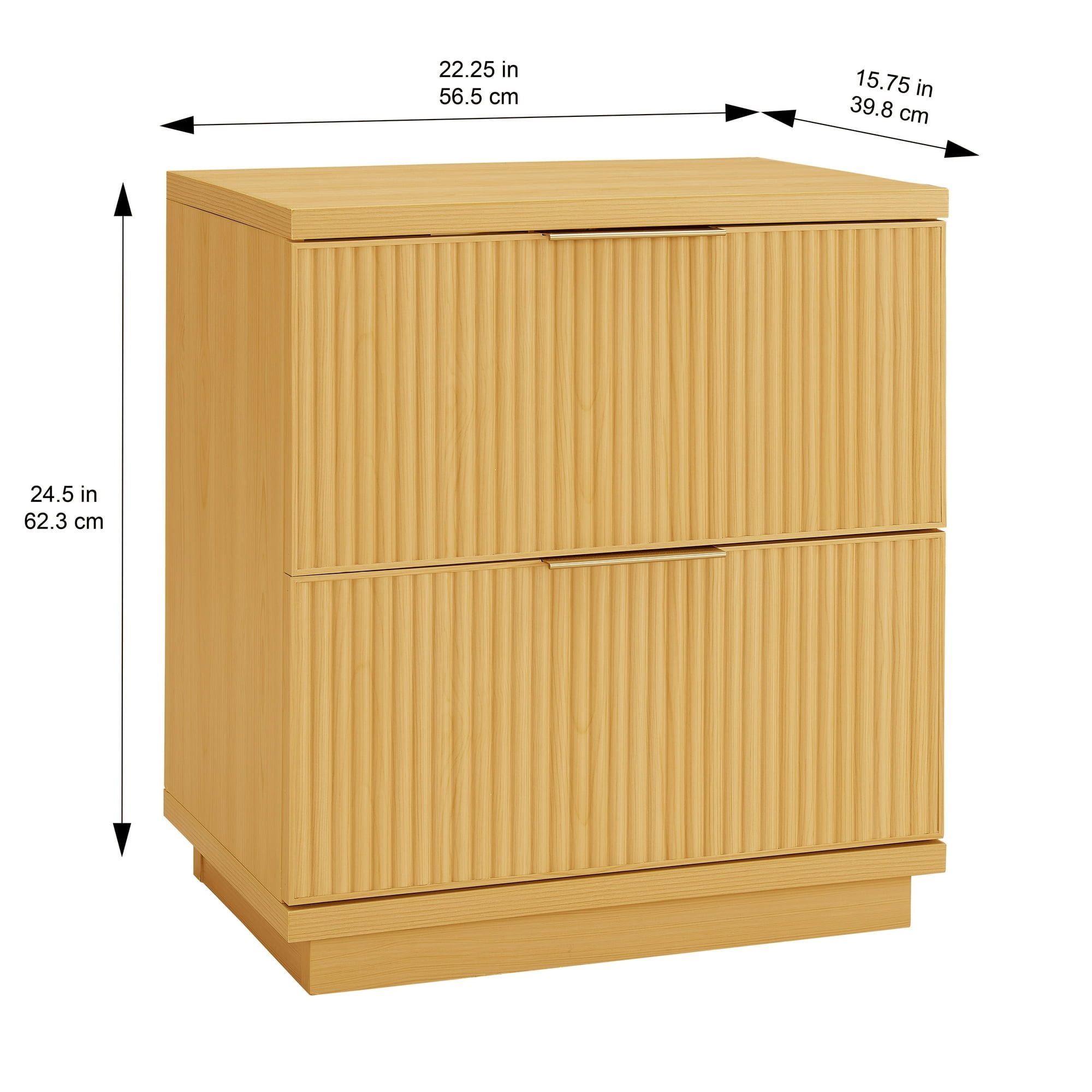 Better Homes & Gardens Lillian 4 Drawer Dresser and 2 Nightstands Bedroom Set, Natural Pine