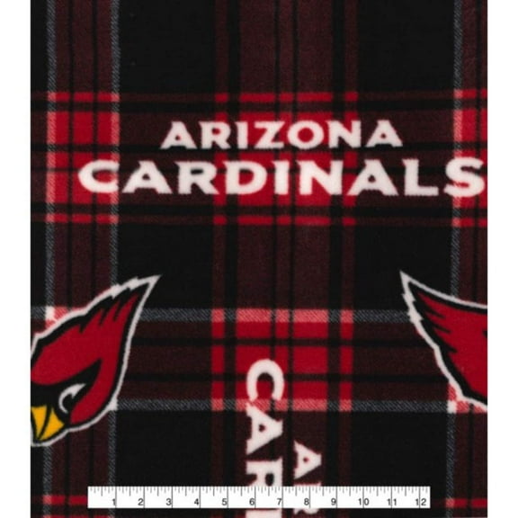A Cardinals Plaid Fleece Fabric (1 Yard)