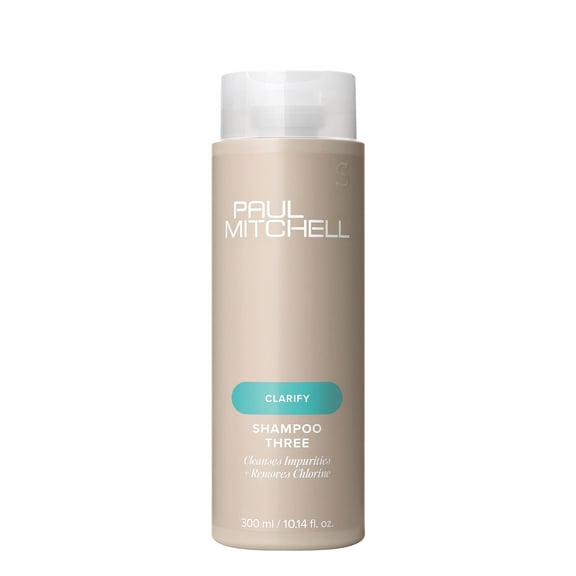 Paul Mitchell Shampoo Three, Clarifying Shampoo, Cleanses Impurities Removes Chlorine, For All Hair Types, Great For Swimmers, 10.14 fl oz.
