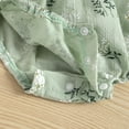 thumbnail image 4 of Baby Girls Bodysuits Onesies Suspenders Floral Headbands Clothes Summer Outfits Baby Girl Romper Green 0-3 Months, 4 of 5