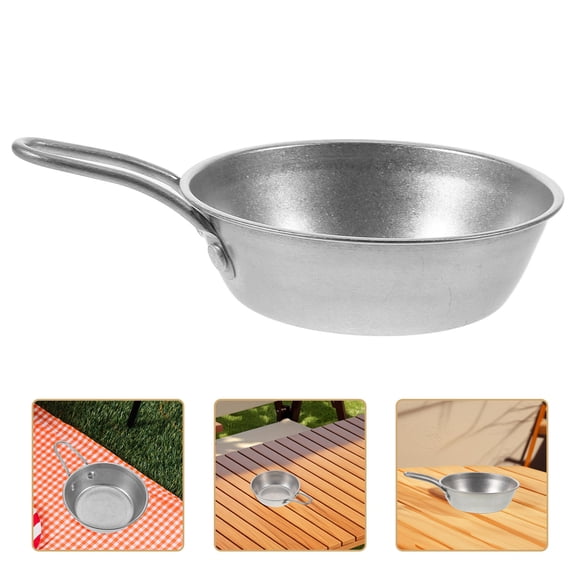 Luxshiny Dark Grey Stainless Steel Camping Bowl Multifunctional Retro Korean Design Easy to Clean