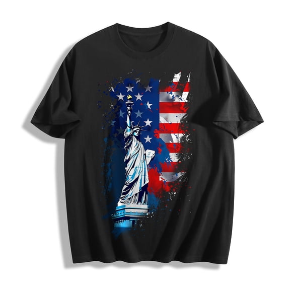 Vetsdori Mens Independence Day Tshirts Short Sleeve Red White and Blue Pullover Fourth of July Summer American Flag Patriotic,Shirts Crew Neck Tops for Men Outdoor