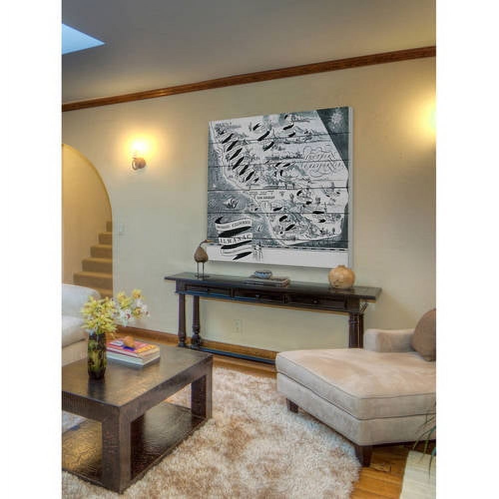 MARMONT HILL - 'Southern California Almanac' Painting Print on White Wood - Multi-Color 18 x 18