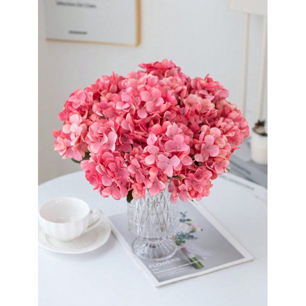 1PC Artificial Hydrangea Flowers Bouquet Birthday Party Decoration Wedding Flower Basket, Bride Holding Flowers, Home Decoration, Dining Room, Bedroom