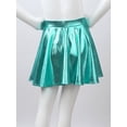 thumbnail image 3 of Aislor Girls Shiny Metallic Mini Pleated Skater Skirt Athletic Dance Skating Skort Skirt Scooter Skirt Dancewear Lake Green 16, 3 of 7