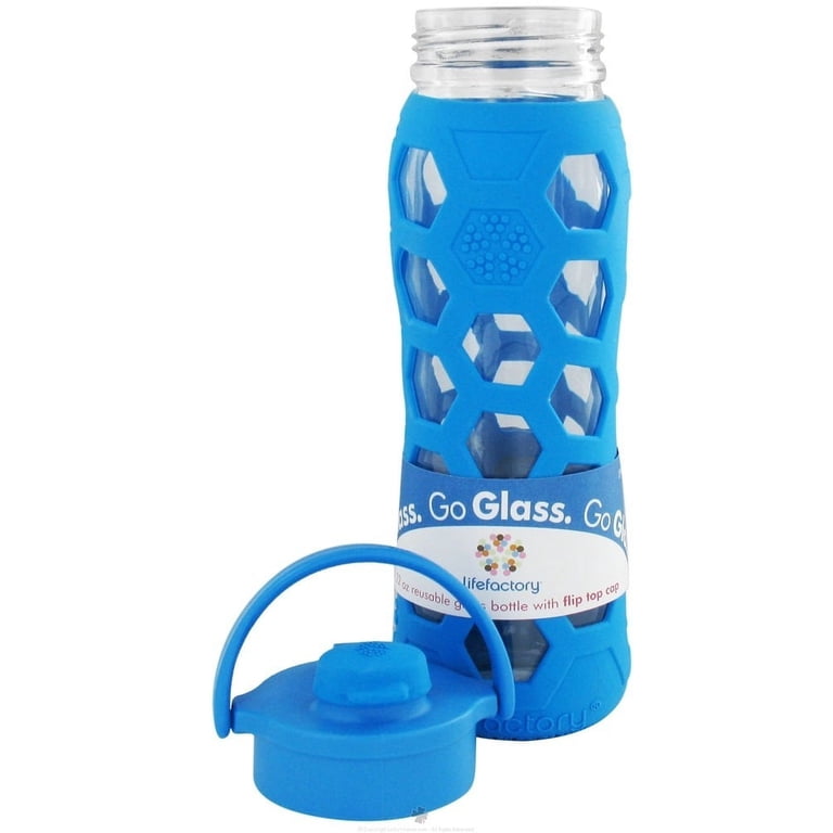 Lifefactory 22-Ounce BPA-Free Glass Water Bottle with Flip Cap and Silicone  Sleeve, Ocean - Walmart.com
