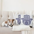 thumbnail image 4 of Ambesonne Hamsa Throw Pillow Cover 2 Pack, Antique Shape, 16", Navy Blue, 4 of 7