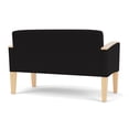 thumbnail image 3 of Belmont Lounge Lobby Reception Waiting Loveseat / Natural Wood Legs / Black, 3 of 5