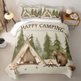 thumbnail image 2 of Erosebridal Bear Tent Camping Quilt Full, Happy Camping Full Bedspread Sets for Boys and Girls, 3 Pieces, 2 of 7