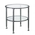 thumbnail image 3 of 24" Silver Glass And Iron Round End Table, 3 of 3