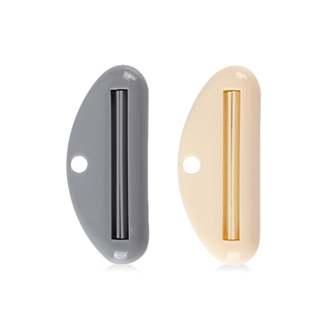 Exprimidor de dientes Yuarrent 2 piezas limpiador facial dispensador rodante beige gris