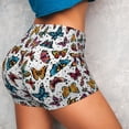 thumbnail image 3 of KLL Cute Butterfly Pattern Workout Shorts for Women Scrunch Short Gym Yoga Running Sport Active Exercise Fitness Shorts, 3 of 8