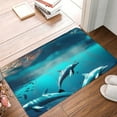 thumbnail image 4 of Sikiie Hawaiian Ship Dolphin Print Flannel Anti-slip Floor Mat 16x24in, Thickened Dustproof Entrance Door Mat Floor Mat for Kitchen, Bathroom, Laundry Room, 4 of 7