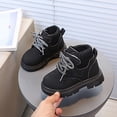 thumbnail image 3 of Babcutegg Toddler Girls Ankle Leather Boots Lace Up Low Heel Non Slip Shoes Fall Winter Fashion Martin Boots Black Size 10 Toddler, 3 of 8