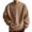 Khaki, variant on Men's Solid Color Fleece Crewneck Pullover, Fuzzy Plush Long Sleeve Casual Sweatshirt for Winter Warmth, Lounge,Army Green,L