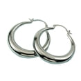 thumbnail image 4 of Pendientes femeninos en forma de media luna hueca chapados con aretes circulares de alta gama, aretes modernos y exagerados., 4 of 5