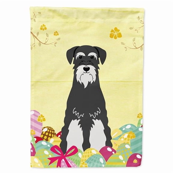 Caroline's Treasures BB6033GF Easter Eggs Standard Schnauzer Salt and Pepper Flag Garden Size , Small, multicolor