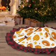 thumbnail image 5 of Sigee Pumpkin Maple Leaves for Christmas Decoration Tree Skirt Christmas Plaid Tree Skirt,Christmas home decor Holiday Tree Skirt Fits TChristmas Tree-30", 5 of 6