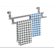 Over The Door Adjustable 10"-15.7" Dish Towel Bar Rack Hanger Holder Stainless Steel with 22 Lbs Maximum Load - Effortless Installation on Any Bathroom and Kitchen