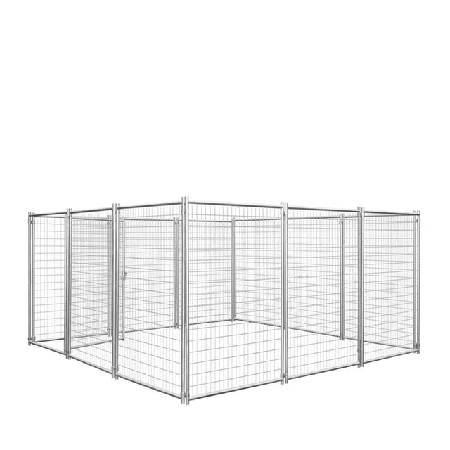 Galvanized Dog Kennel, 12' x 12', Easy Assembly, Weather-Resistant, TMG-DCP12