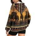 thumbnail image 2 of SCRAWLGOD Horse Sunset American Tribal Full Zip Up Trendy Hoodies for Women Oversized Hooded Sweatshirt Comfy Long Sleeve Jacket for Holiday Shopping Work Office Party, 3XL, 2 of 7