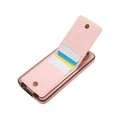 thumbnail image 4 of Wallet Back Case for Samsung Galaxy S24 with Wrist Strap, Stylish Magnetic Card Holder Finger Ring Kickstand PU Leather Lanyard Shockproof Slim Phone Case for Samsung Galaxy S24, Pink, 4 of 7