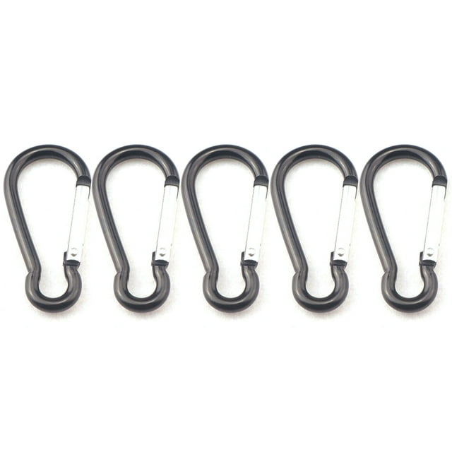 Tignapoo Mousquetons d'Escalade en Alliage d'Aluminium Robuste pour Aventures en Plein Air, Lot de 5, Options Multicolores, Design Compact 5.1x2.4cm, Idéal pour Randonnée, Camping et Accessoires de Voyage