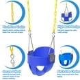thumbnail image 5 of Celawork High Back Toddler Bucket Swing Seat with Coated Chains, Heavy Duty Kids Swing Seat Fully Assembled, Blue, 5 of 8