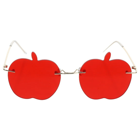 FRCOLOR Rimless Fashion Eyewear for Decor Lightweight Red Alloy and PC Photo Prop Perfect for Parties and Photoshoots Size Fits Most Back to School