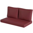 thumbnail image 1 of Ensemble de Coussins d'Extérieur pour Causeuse 3 Pcs, Coussins de Remplacement pour Meubles de Patio Rouge Vin avec 1 Coussin d'Assise et 2 Coussins de Dossier, Tissu Résistant à la Décoloration pour Jardin, Véranda Ou Salon, 1 of 7