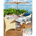 thumbnail image 5 of Ocean Coral Outdoor Tablecloth with Umbrella Hole and Zipper, Spillproof Table Cloth for Rectangle Tables, Dinner/Picnic/Patio/Party Table Cover Watercolor Summer Shell, 5 of 6