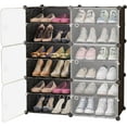 thumbnail image 4 of Ealing 6 Tiers Shoe Rack Storage Cabinet with Doors , Key Holder,2 Columns Storage Organizer 24 Pairs ，for Closet Entryway（36inches，Black）, 4 of 9