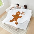 thumbnail image 4 of CafePress - Oh Snap Gingerbread Man - Large Plush Fleece Throw Blanket, 80" L x 60" W, 4 of 4