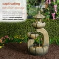 thumbnail image 2 of Alpine Corporation 32"H Layered Pagoda Polystone Fountain with LED Lights, 2 of 11