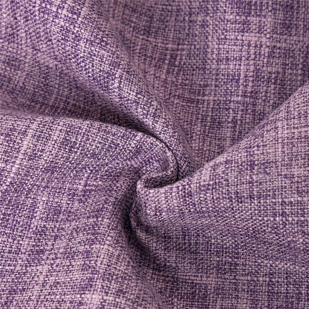 Phantoscope Textural Faux Linen Series Square Decorative Throw Pillow Cusion for Couch, 20" x 20", Light Purple, 2 Pack