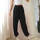 thumbnail image 4 of Pantalón de color puro, pantalones largos con banda en el tobillo para mujer, pantalones largos, parte superior de la línea, 4 of 8