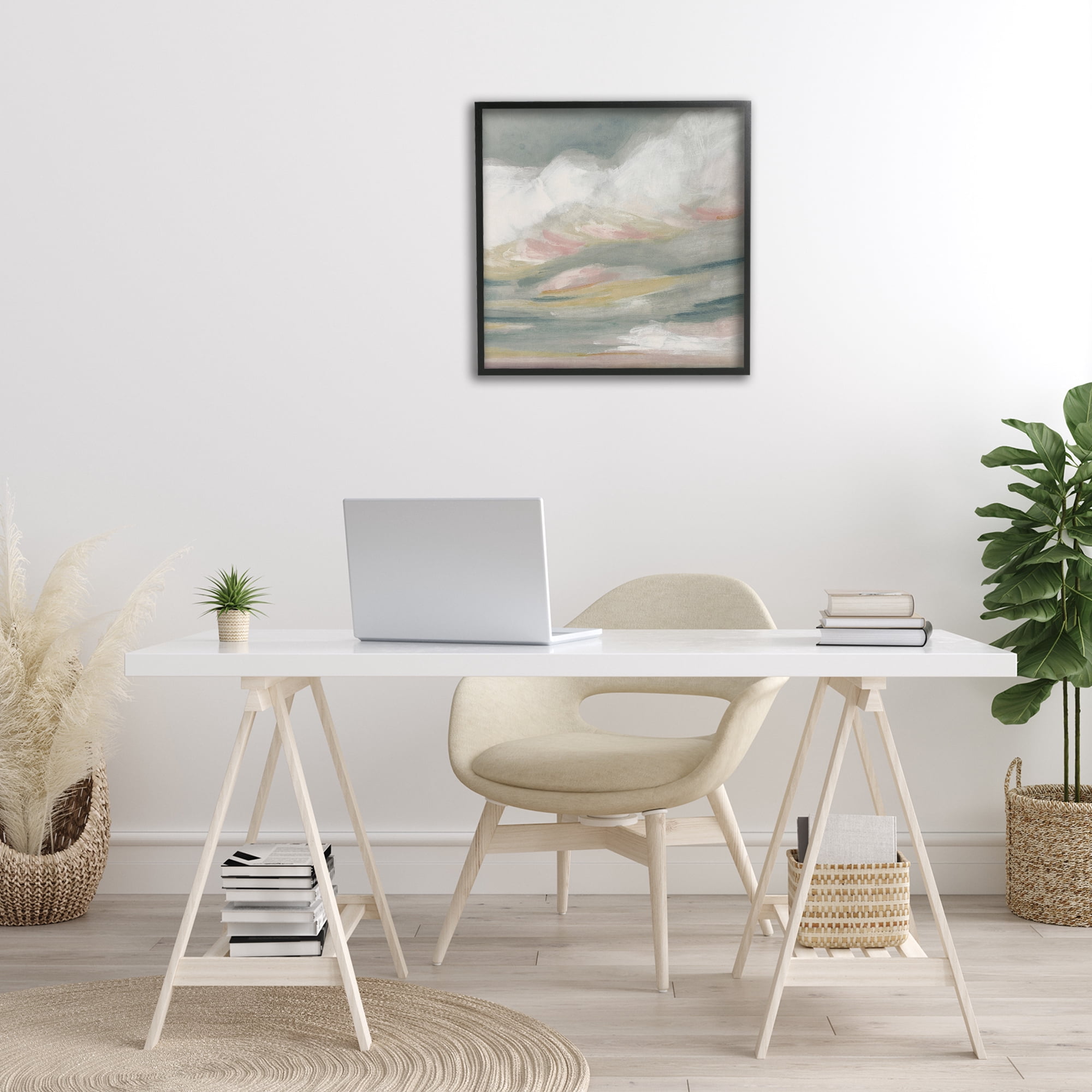 Stupell Industries Storm Clouds Abstraction Landscape Painting Black Framed Art Print Wall Art, 24 x 24