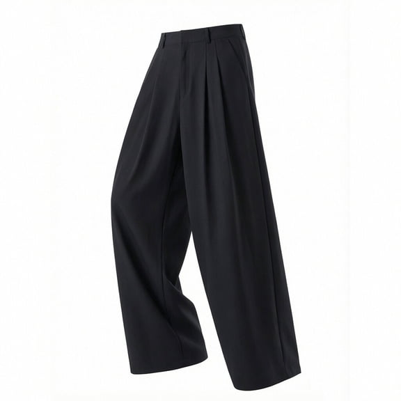 SAWOBUUN Men's Pleated Dress Pants Wide Leg Trousers Loose Fit Straight Leg Casual Slacks for Business with Pockets