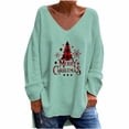 thumbnail image 1 of Generics Hauts pour Femmes Tendance, T-Shirt Long Décontracté pour Femmes, Manches Courtes Col en V, Blouse Imprimée, T-Shirt de Mode,/vert,(TG), 1 of 3