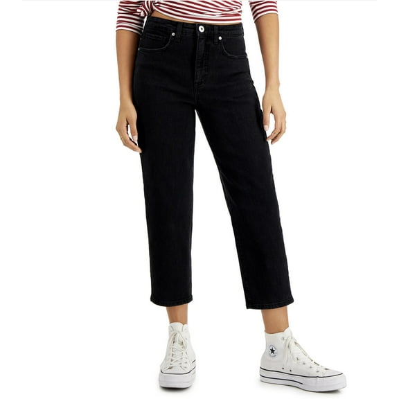 Style & Co. Women's Petite High-Rise Vintage-Classic Mom Jeans Washed Black (Washed Black, 2P)