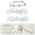thumbnail image 2 of Pack of 3 Baby Girls Headdress Lace Headbands Hair Ornament Set with Embroidered Detailing for 0-3 Year Olds Infants, 2 of 9